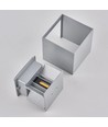 6W CUBIC PRO væglampe - IP65, sølvgrå, sløjfbar, justerbar, firkantet, op/ned, inde / ude, inkl. lyskilde