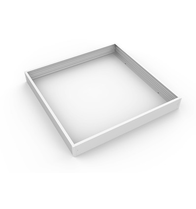 Ramme til 60x60 LED panel - Hurtig samlesæt, plast hjørner, hvid kant, 65mm høj,