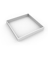 Ramme til 60x60 LED panel - Hurtig samlesæt, plast hjørner, hvid kant, 65mm høj,
