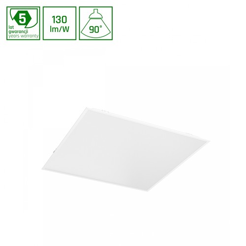 60x60 LED panel, 40W - UGR19, RA90, DALI dæmpbar, bagbelyst, hvid kant