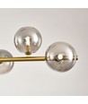 Siena 7xG9 langbordspendel messing/røgfarvet - 90cm, røgfarvet glas, inkl. wireophæng, uden lyskilde