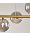 Siena 7xG9 langbordspendel messing/røgfarvet - 90cm, røgfarvet glas, inkl. wireophæng, uden lyskilde