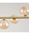Siena 7xG9 langbordspendel messing/ravfarvet - 90cm, ravfarvet glas, inkl. wireophæng, uden lyskilde
