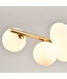 Lucca 10xG9 langbordspendel messing/hvid - 98cm, Hvidt matteret glas, inkl. wireophæng, uden lyskilde