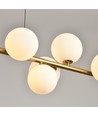 Lucca 10xG9 langbordspendel messing/hvid - 98cm, Hvidt matteret glas, inkl. wireophæng, uden lyskilde