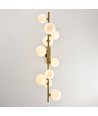 Lucca 10xG9 langbordspendel messing/hvid - 98cm, Hvidt matteret glas, inkl. wireophæng, uden lyskilde