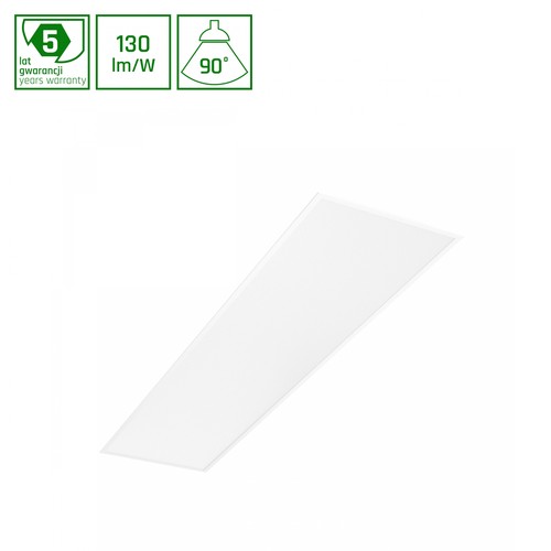 30x1200 LED panel, 40W - UGR19, RA90, DALI dæmpbar, bagbelyst, hvid kant
