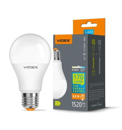 E27 8,8W LED pære - A60, neutral hvid