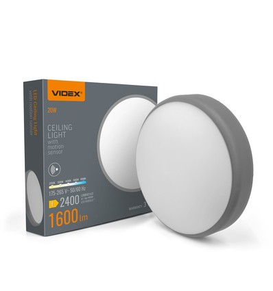 Loftslampe med bevægelsessensor - 20W, 5CCT, hvid kant