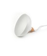 BIRK Hvid Ø19cm pendel - E27 fatning, 2m ledning, Metal / Træ
