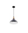 BIRK gråblå Ø24cm pendel - E27 fatning, 2m ledning, Metal / Træ