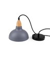 BIRK gråblå Ø24cm pendel - E27 fatning, 2m ledning, Metal / Træ