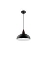 BIRK Sort Ø24cm pendel - E27 fatning, 2m ledning, Metal / Træ