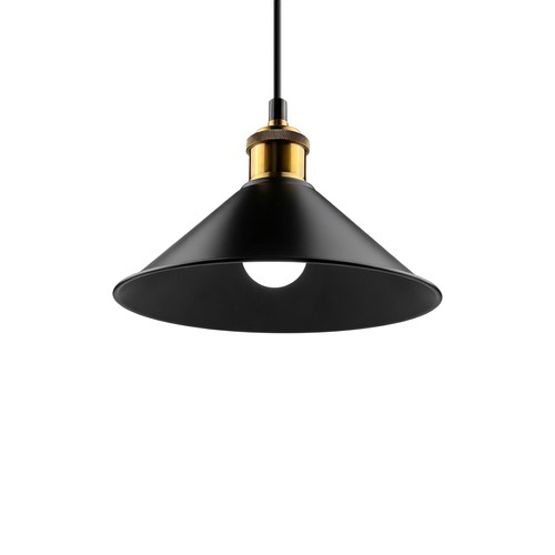 MOKKA Sort Ø22cm pendel/cafe-pendel - E27 fatning, 2m ledning, Sort/messing