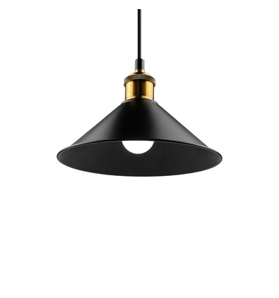 MOKKA Sort Ø22cm pendel/cafe-pendel - E27 fatning, 2m ledning, Sort/messing