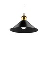 MOKKA Sort Ø22cm pendel/cafe-pendel - E27 fatning, 2m ledning, Sort/messing