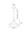 MOKKA Sort Ø22cm pendel/cafe-pendel - E27 fatning, 2m ledning, Sort/messing