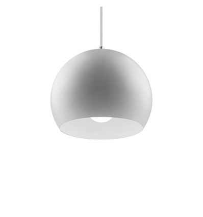 GLOBE Hvid Ø20cm pendel - E27 fatning, 2m ledning, Metal