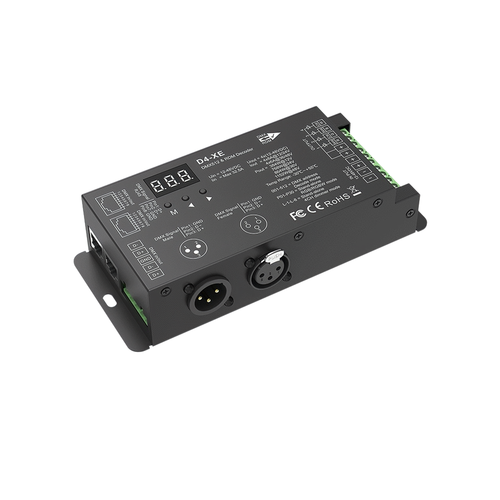 4 Kanal DMX512 & RDM Decoder - 12-48VDC, 4x8A