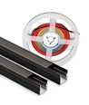 120cm LED Akustikpanel-sæt, sort - 2 stk. CCT LED strips m. 60W strømforsyning - Vælg WiFi eller RF