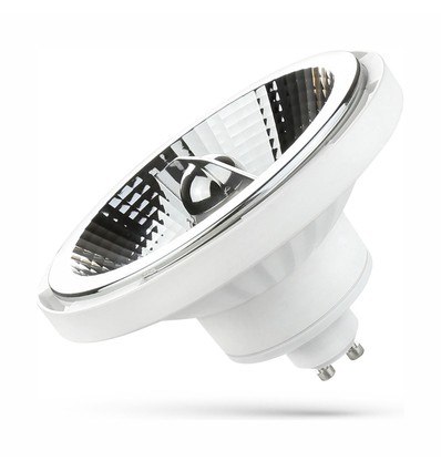 10W GU10 AR111 LED spot - 20° spredning, 5 års garanti, hvid