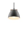 HOLM Grå Ø16cm pendel - E27 fatning, 2m ledning, Metal / Træ