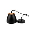 HOLM Sort Ø16cm pendel - E27 fatning, 2m ledning, Metal / Træ