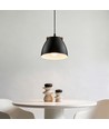 HOLM Sort Ø16cm pendel - E27 fatning, 2m ledning, Metal / Træ