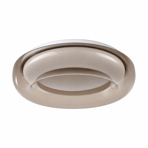 AURA loftslampe, m. fjernbetjening - Røgfarvet glaskant høj, Dæmpbar, Ø40cm, 24W, 3 lyskulører