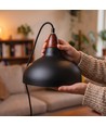 BIRK Sort Ø24cm pendel - E27 fatning, 2m ledning, Metal / Træ