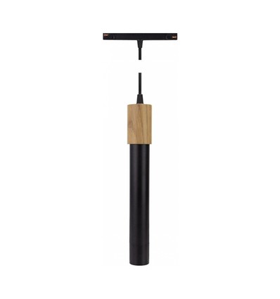 12W System Shift Hangit Wood pendel - Sort, 25°, CCT switch, 90cm kabel