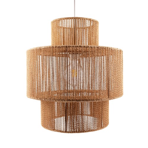 Brun Ø40cm pendel - E27 fatning, 2m ledning, papirsnor