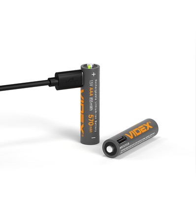 2 stk. AAA batterier, USB-C Genopladelig - 1,5V, 570mAh, Li-ion batterier