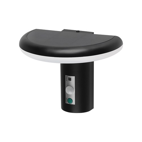 2W LED solcelle havelampe med sensor - IP54, 3000K, sort
