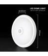 12W LED sensorlampe - Rund, PIR sensor, Cree chip, hvid, 6400K