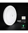 12W LED sensorlampe - Rund, PIR sensor, Cree chip, hvid, 6400K