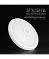 12W LED sensorlampe, CCT - 3 lyskulører, PIR sensor, 6 års garanti, Cree, rund, hvid