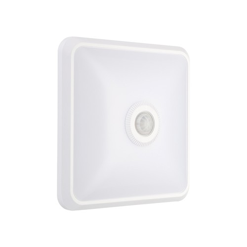 12W LED sensorlampe - PIR sensor, Cree chip, firkantet, hvid, 3-i-1