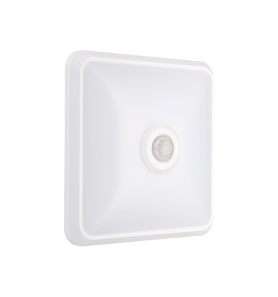 12W LED sensorlampe - PIR sensor, Cree chip, firkantet, hvid, 3-i-1