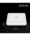12W LED sensorlampe - PIR sensor, Cree chip, firkantet, hvid, 3-i-1