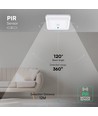 12W LED sensorlampe, CCT - 3 lyskulører, PIR sensor, 6 års garanti, Cree, firkantet, hvid
