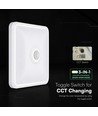 12W LED sensorlampe, CCT - 3 lyskulører, PIR sensor, 6 års garanti, Cree, firkantet, hvid