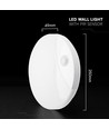 V-Tac 15W LED udendørs væglampe med sensor - Rund, hvid, Cree chip, CCT
