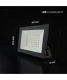 V-Tac 30W LED projektør - Sort, 6500K, Slimline