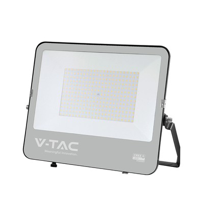 200W LED projektør - 185lm/W, Cree chip, sort hus, 6 års garanti