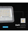 V-Tac LED solcelle projektør med PIR sensor - 150lm/W, IP65, 6000K