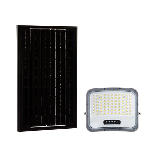 V-Tac 12W solcelle LED projektør - IP65, sort, 3-i-1