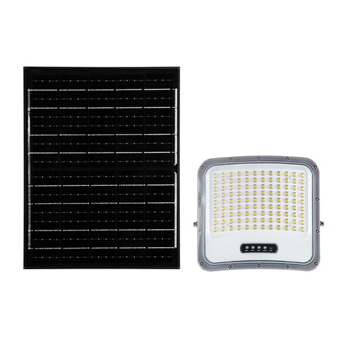 20W LED projektør med solcellepanel - IP65, sort, 3-i-1, udendørs