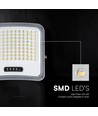 20W LED projektør med solcellepanel - IP65, sort, 3-i-1, udendørs
