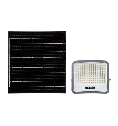 V-Tac 25W LED projektør med solcelle - IP65, sort